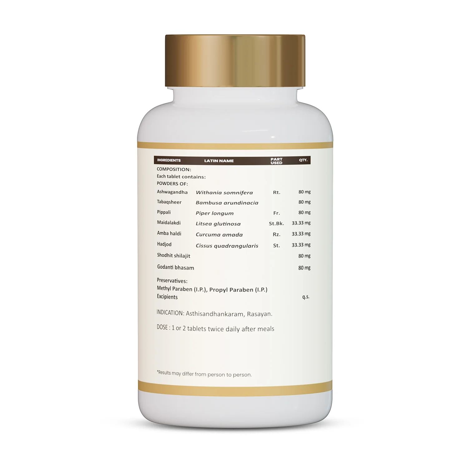 Asthi Poshak Vati | Ayurvedic Tablets with Ashwagandha, Hadjod, & Shilajit | Helps Maintain Bone Strength, Joint Comfort & Daily Mobility | Herbal Bone Care Formula - Image 2