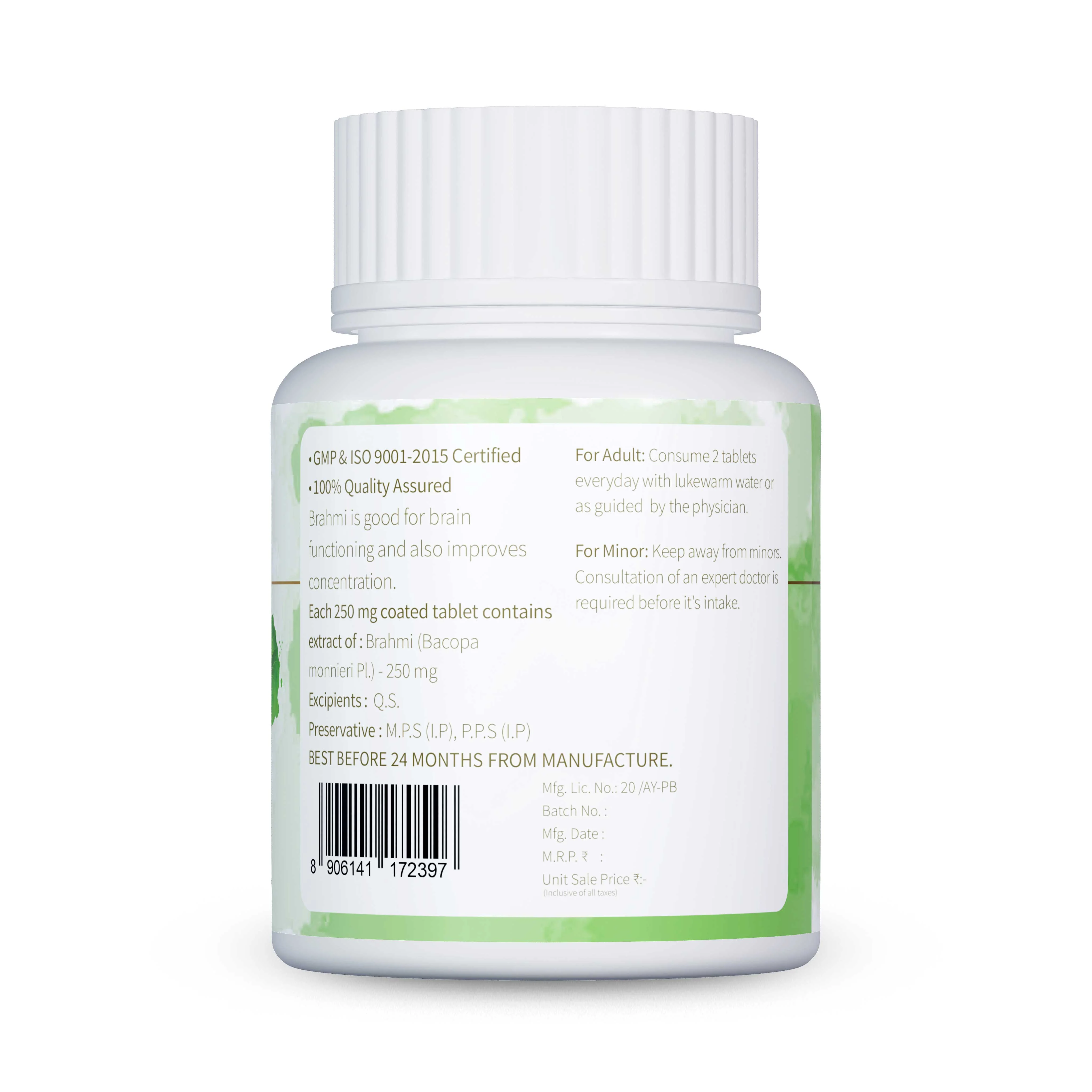 Brahmi Tablets | Memory Booster, Focus Enhancer, Stress Control & Brain Health Support - Image 3