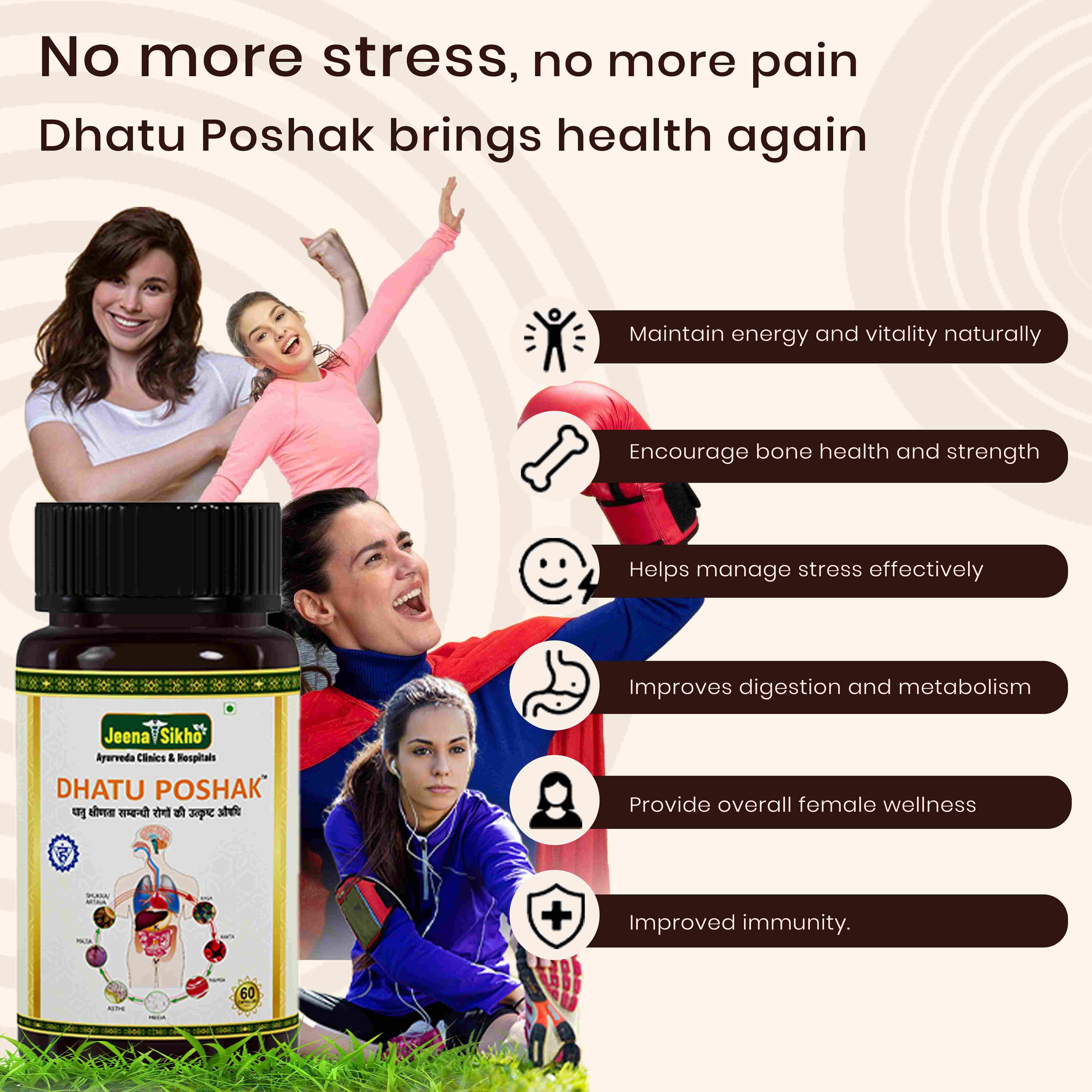 Dhatu Poshak Capsules | Ayurvedic Female Vitality, Energy & Bone Strength Support - Image 3