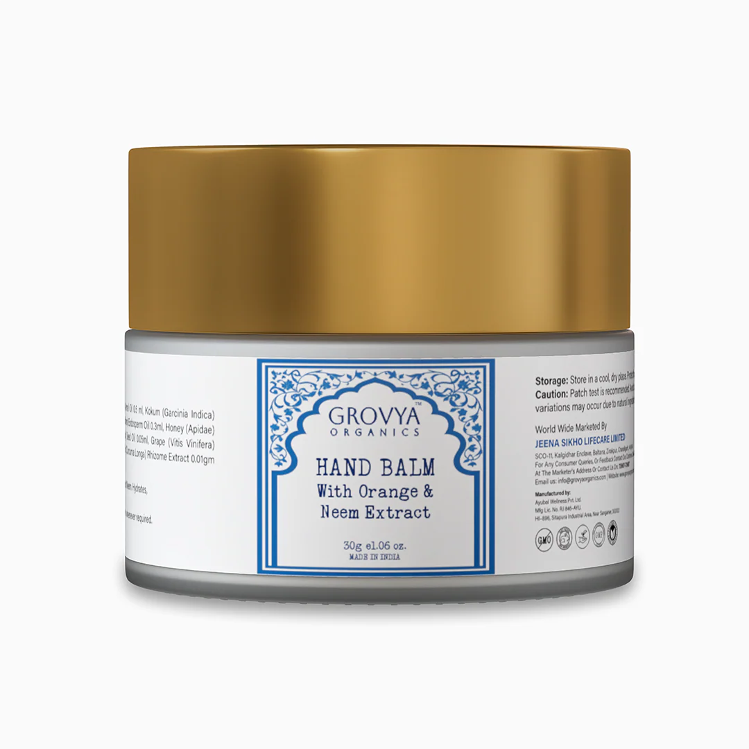 Hand Balm with Orange & Neem Extract | Ayurvedic Hand Cream with Aloe Vera, Almond Oil, & Honey | Moisturising Hand Care for Soft, Smooth & Nourished Skin - Image 2