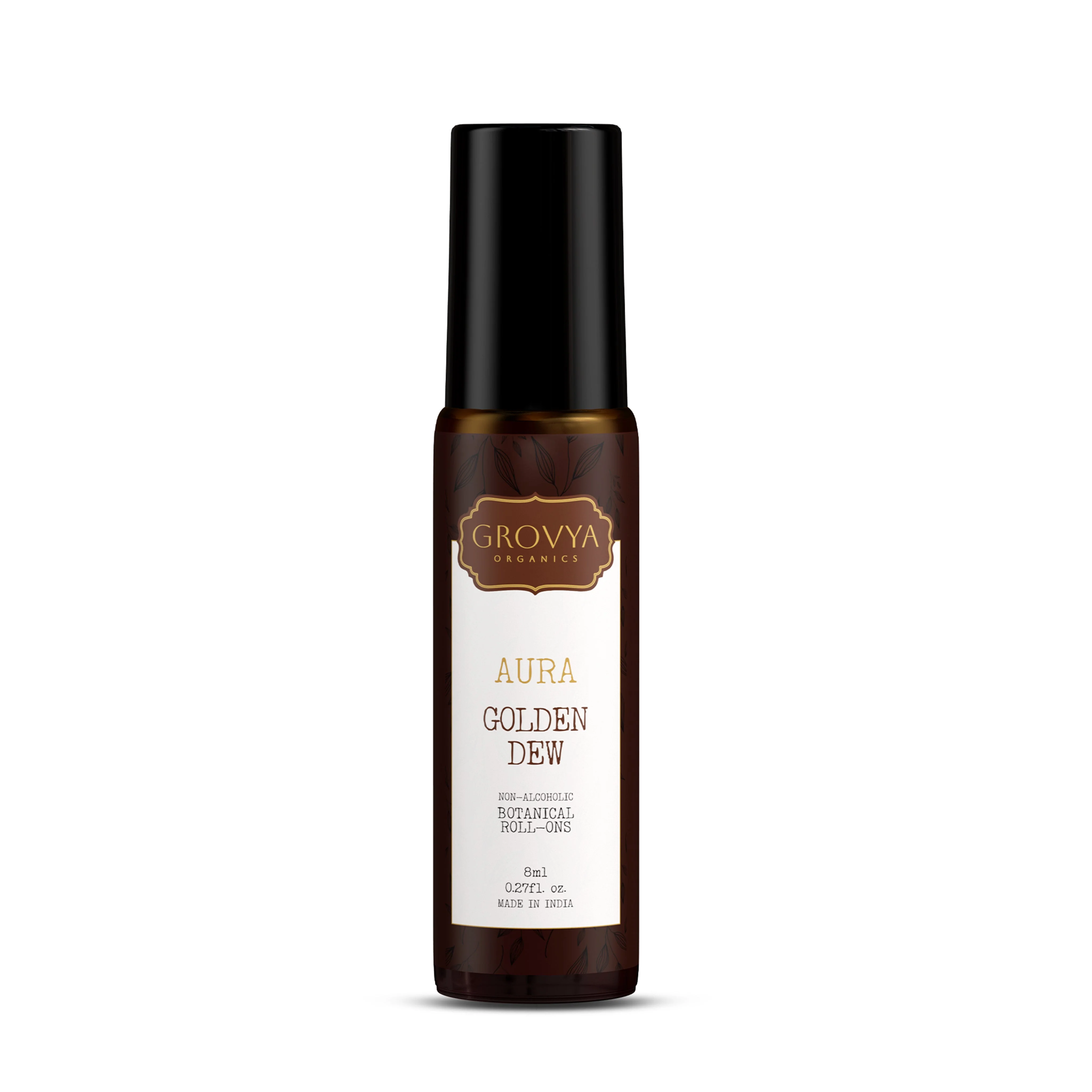 Grovya Organics Aura Golden Dew Roll-On | Natural Floral Perfume Oil with Rose & Mimosa | Alcohol-Free Long-Lasting Fragrance - Image 3