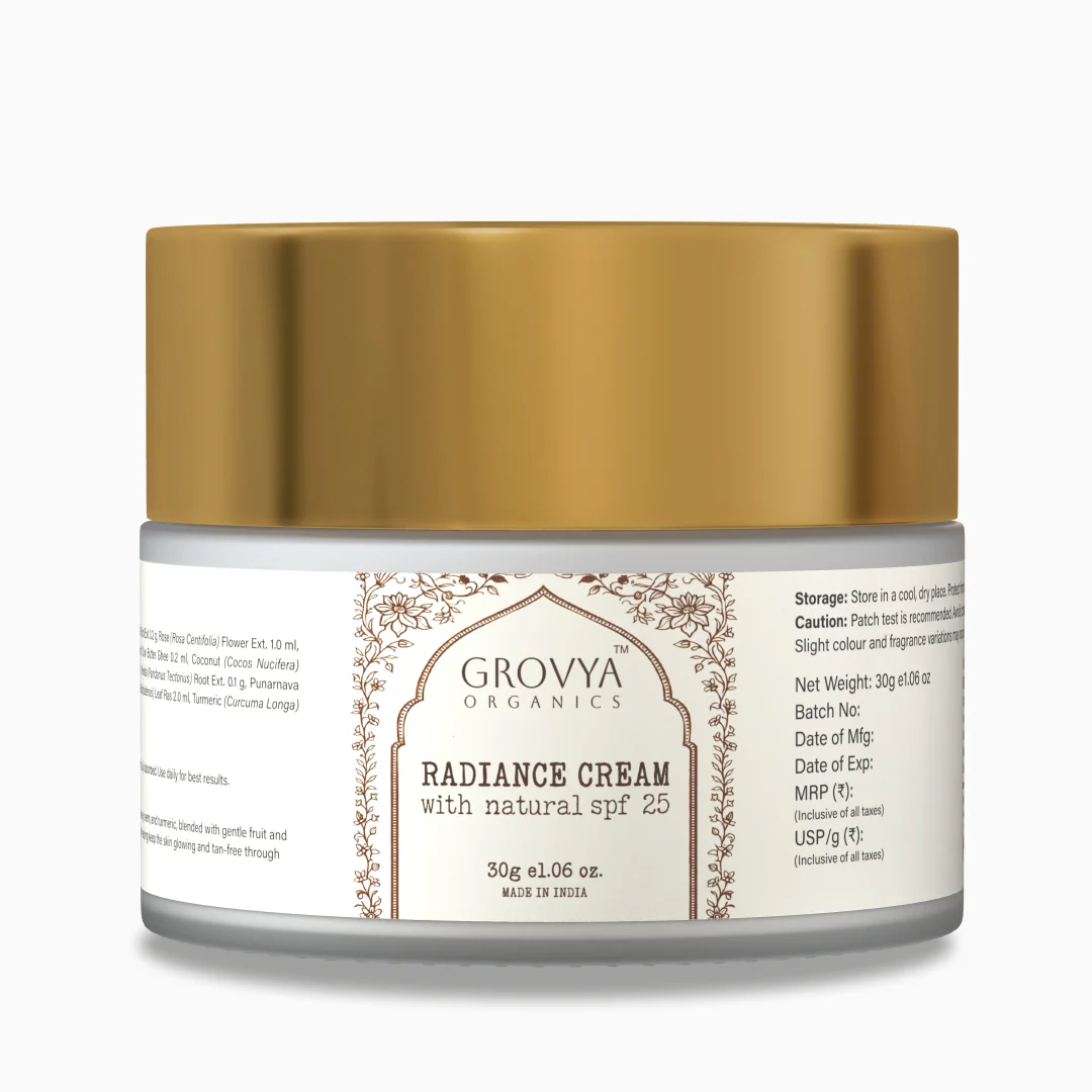 Radiance Cream with Natural SPF 25 | Ayurvedic Face Cream with Aloe Vera, Sandalwood & Turmeric | Lightweight Daily Moisturiser for Glow & Sun Protection - Image 2