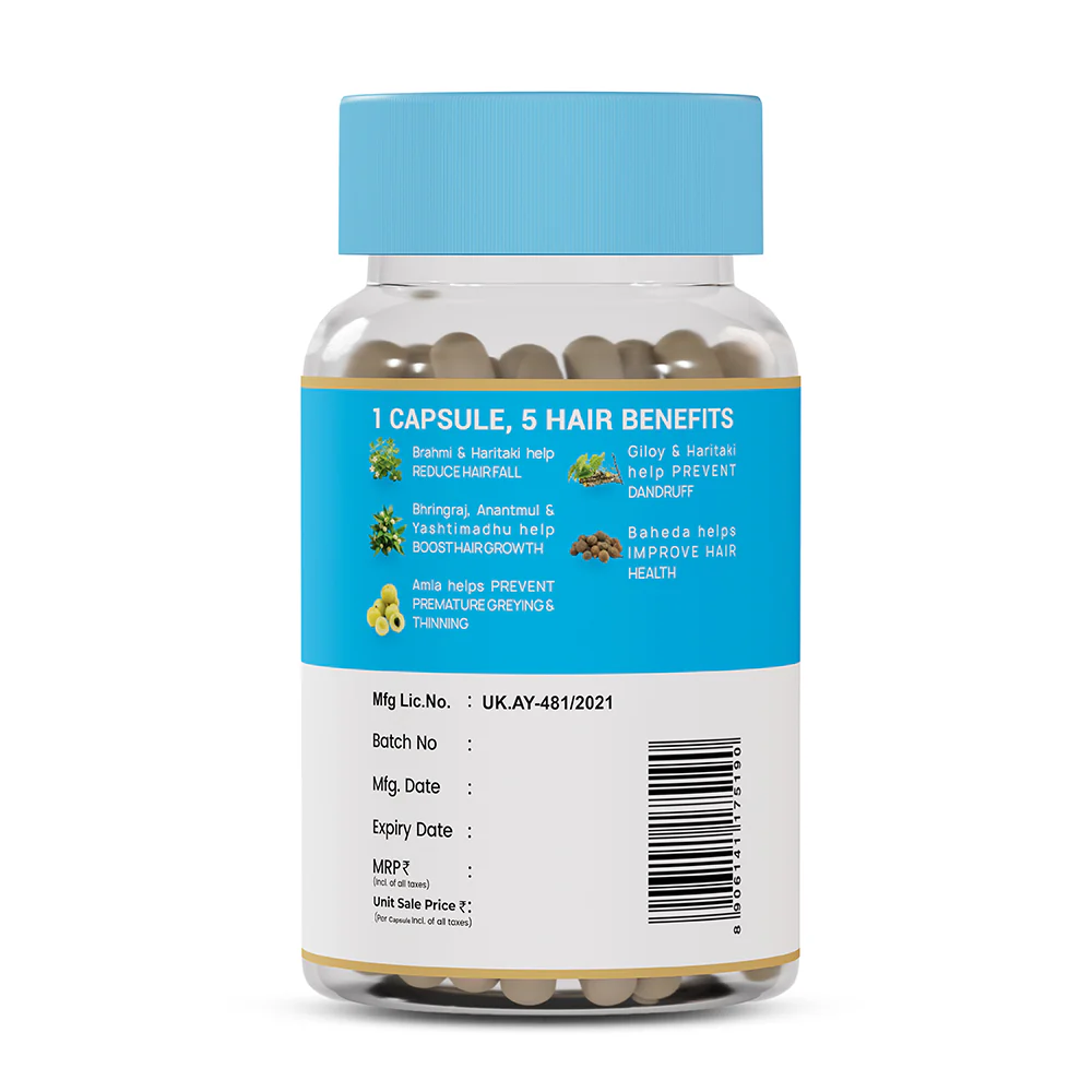 Hair Rescue Capsules | Ayurvedic Support for Hair Fall, Dandruff, Scalp Health & Premature Graying - Image 10