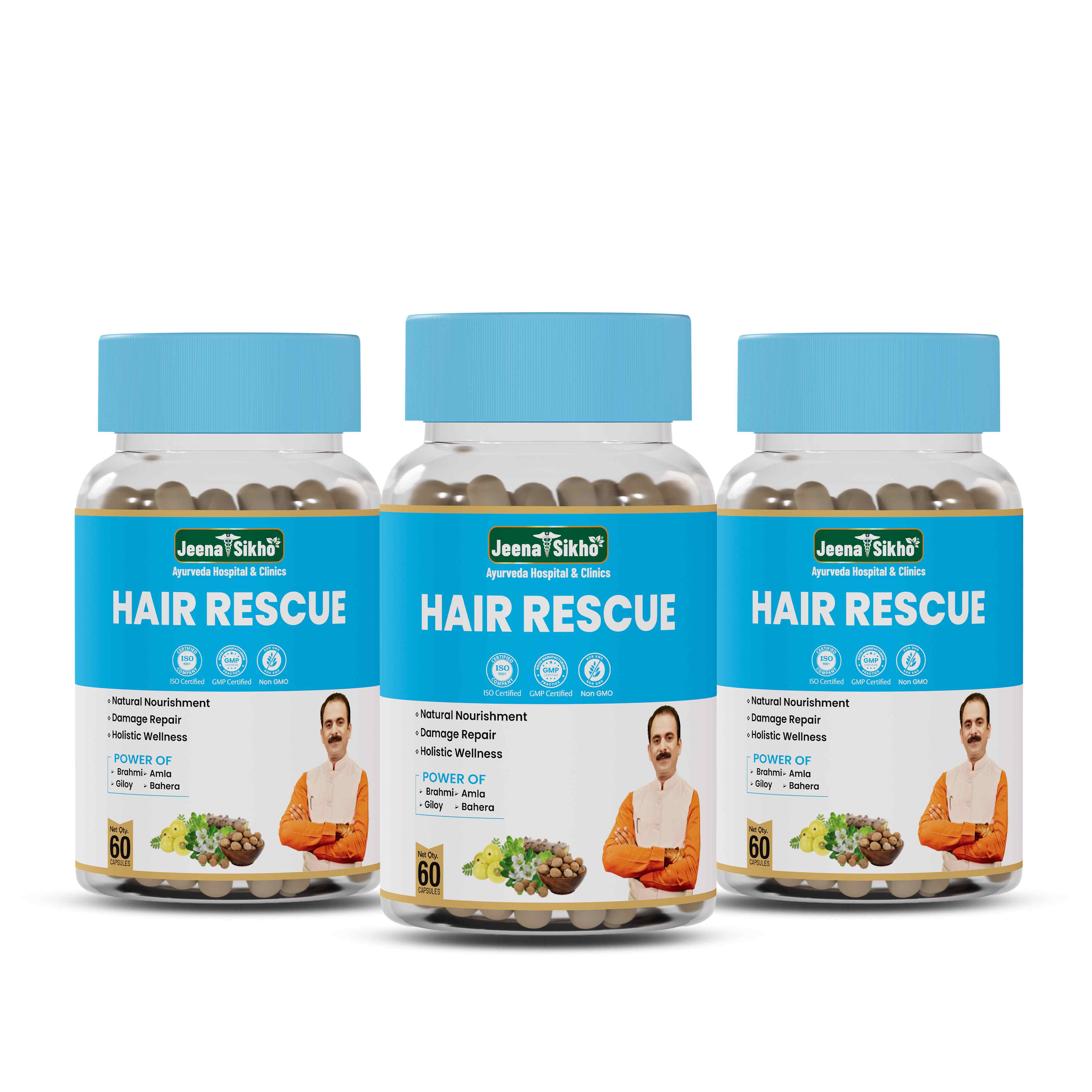 Hair Rescue Capsules | Ayurvedic Support for Hair Fall, Dandruff, Scalp Health & Premature Graying - Image 4