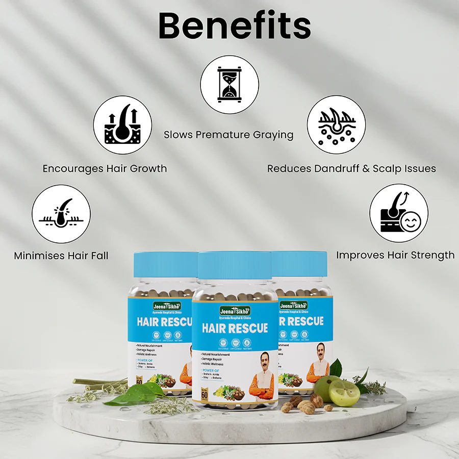 Hair Rescue Capsules | Ayurvedic Support for Hair Fall, Dandruff, Scalp Health & Premature Graying - Image 6