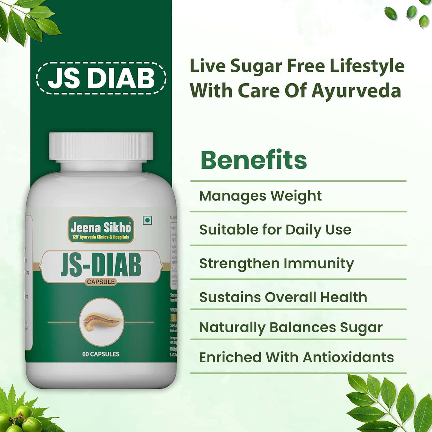 JS-DIAB Capsules | Blood Sugar Balance with Metabolism & Weight Support - Image 4