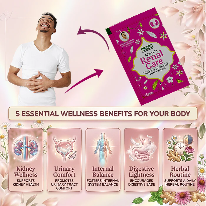 Renal Care | Ayurvedic Renal Care Tea for Urinary Relief & Digestion | Natural Wellness Drink | 60 Sachets - Image 3