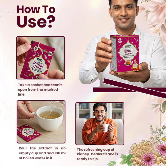 Renal Care | Ayurvedic Renal Care Tea for Urinary Relief & Digestion | Natural Wellness Drink | 60 Sachets - Image 5