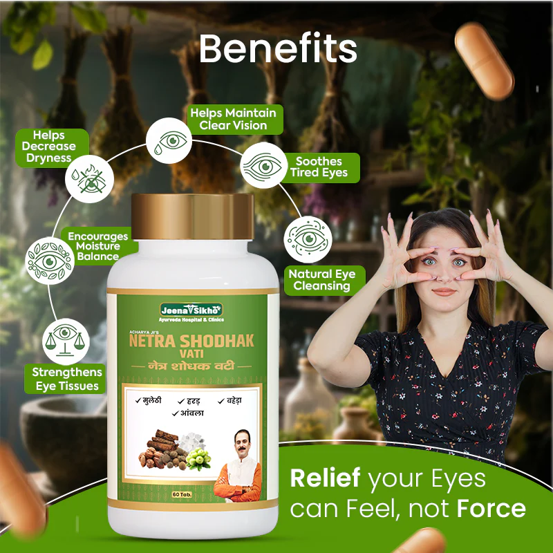 Netra Shodhak Vati | Ayurvedic Eye Care Tablets with Amla, Baheda & Mulethi | Helps with Vision, Eye Comfort & Daily Eye Wellness - Image 4