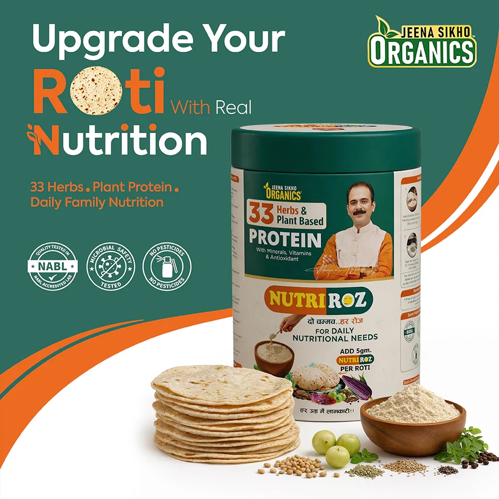 NutriRoz | 33 Herbs & Plant-Based Protein Blend | With Vitamins, Minerals & Antioxidants | Add to Atta for Nutritious Rotis | 500g - Image 3