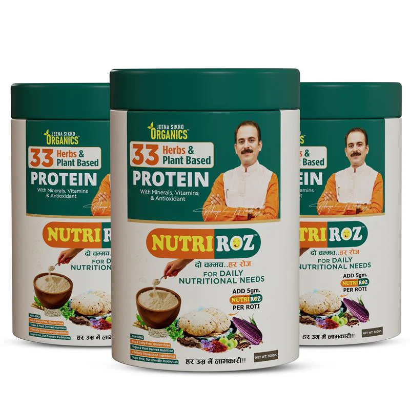 NutriRoz | 33 Herbs & Plant-Based Protein Blend | With Vitamins, Minerals & Antioxidants | Add to Atta for Nutritious Rotis | 500g - Image 7