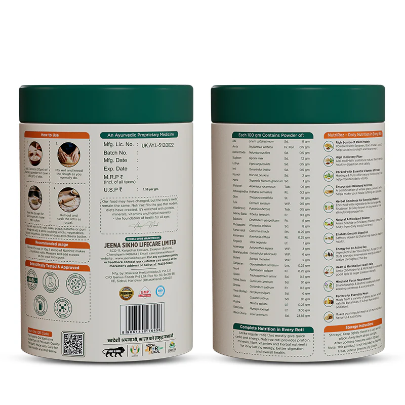NutriRoz | 33 Herbs & Plant-Based Protein Blend | With Vitamins, Minerals & Antioxidants | Add to Atta for Nutritious Rotis | 500g - Image 8