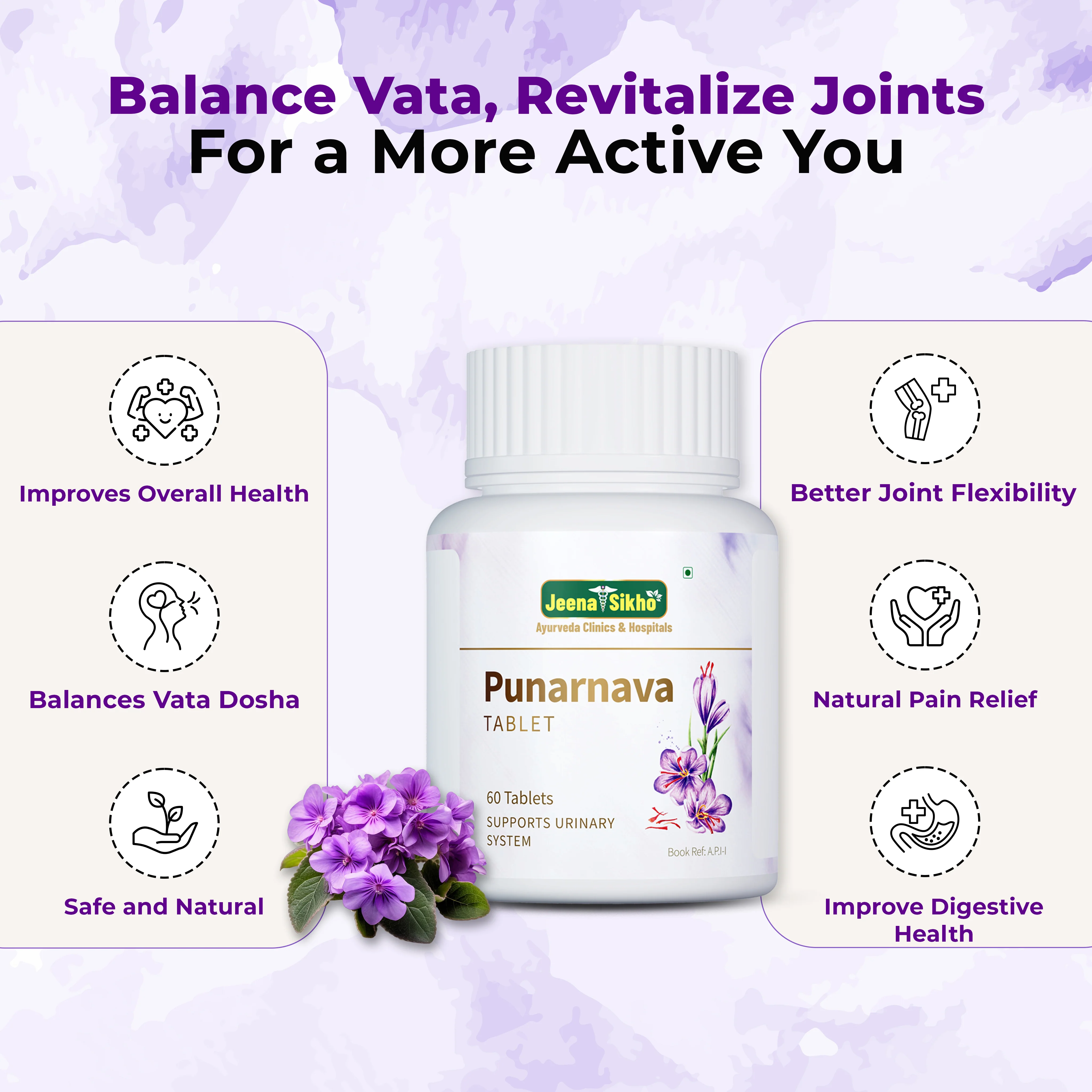Punarnava Tablets | Kidney–Liver Support, Swelling Care, Joint Flexibility, Digestion & Vata Balance - Image 6