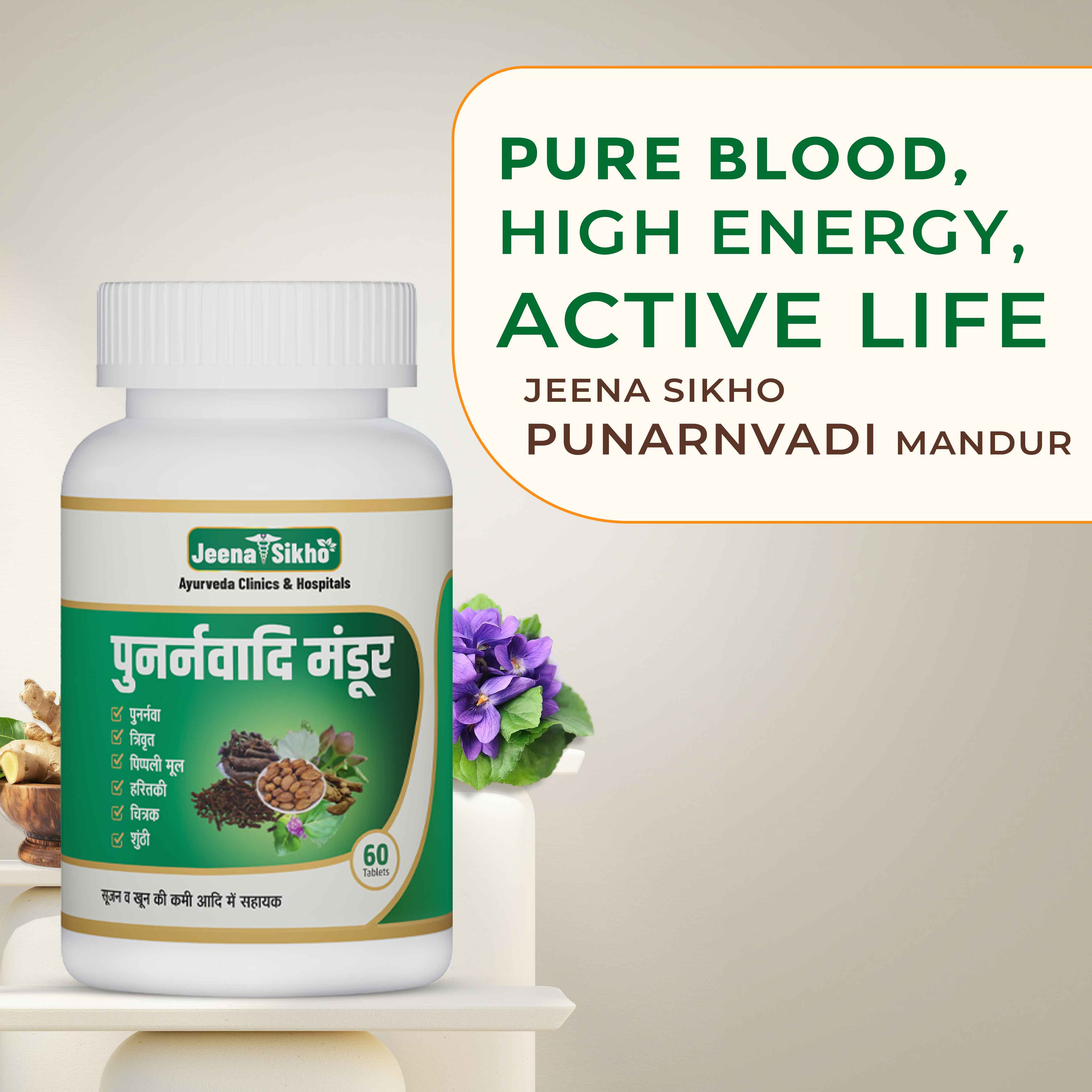 Punarnvadi Mandur | Ayurvedic Fatigue, Energy & Immunity Support Tablets - Image 2