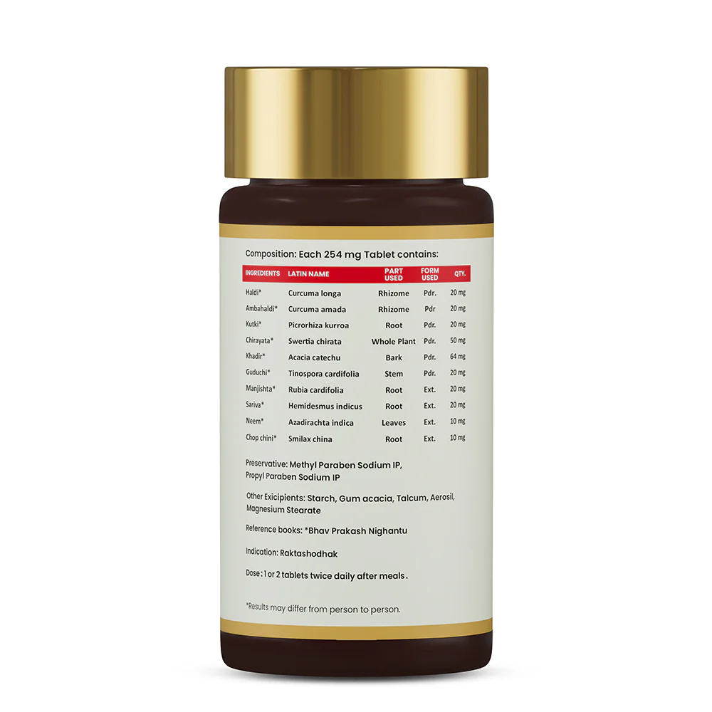 Rakta+ Care Tablets – Ayurvedic support for Blood Purification, Clear Skin & Liver Detox - Image 4