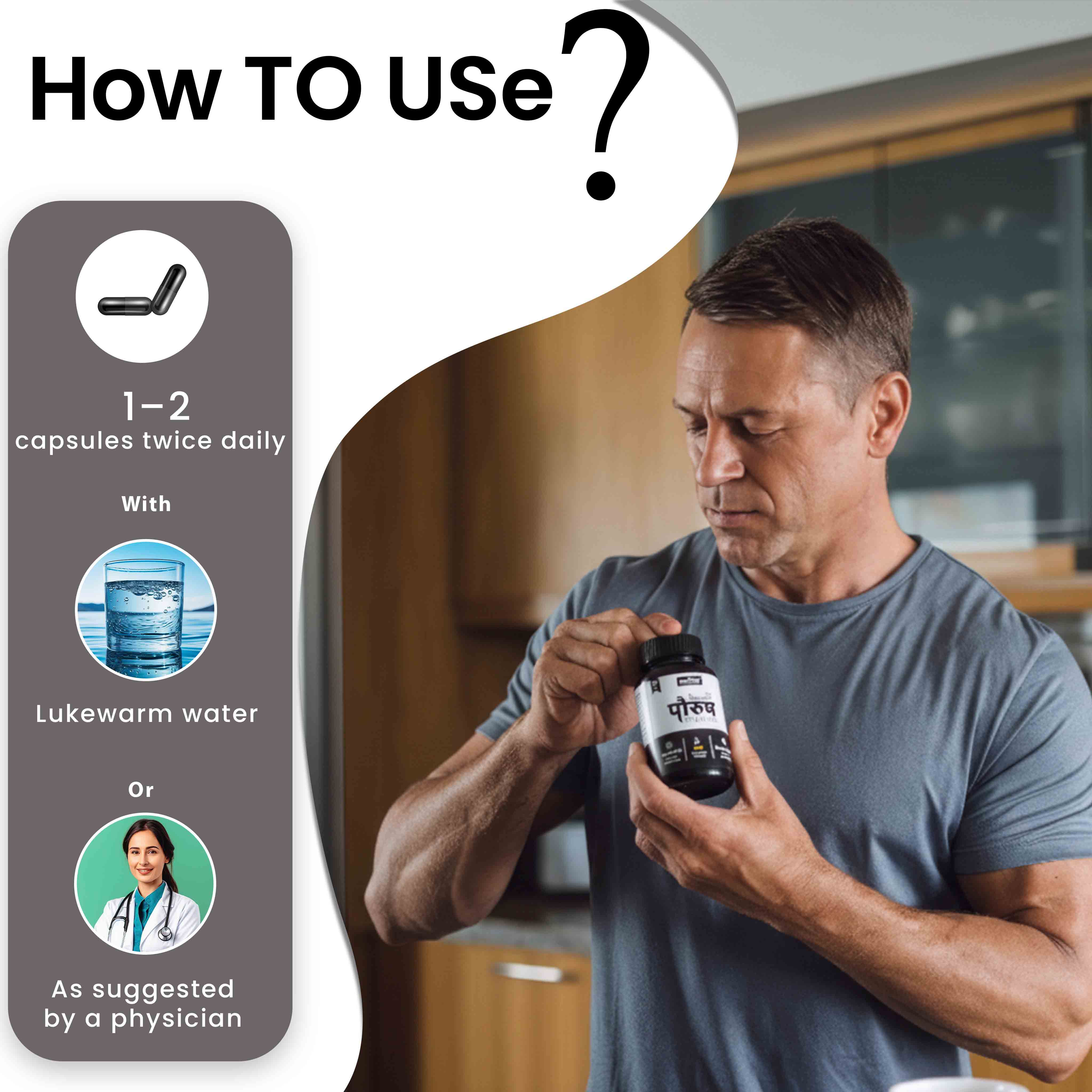Shuddhi Paurush Capsules for Men | Strength, Stamina & Masculine Vitality Support - Image 7