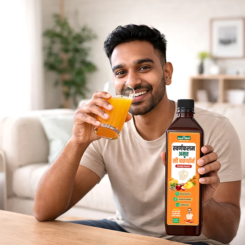 Swaranfalam Amrit Sea Buckthorn Juice | With Amlavetasa, Ashwagandha | Immunity, Vitality and Daily Energy - Image 5
