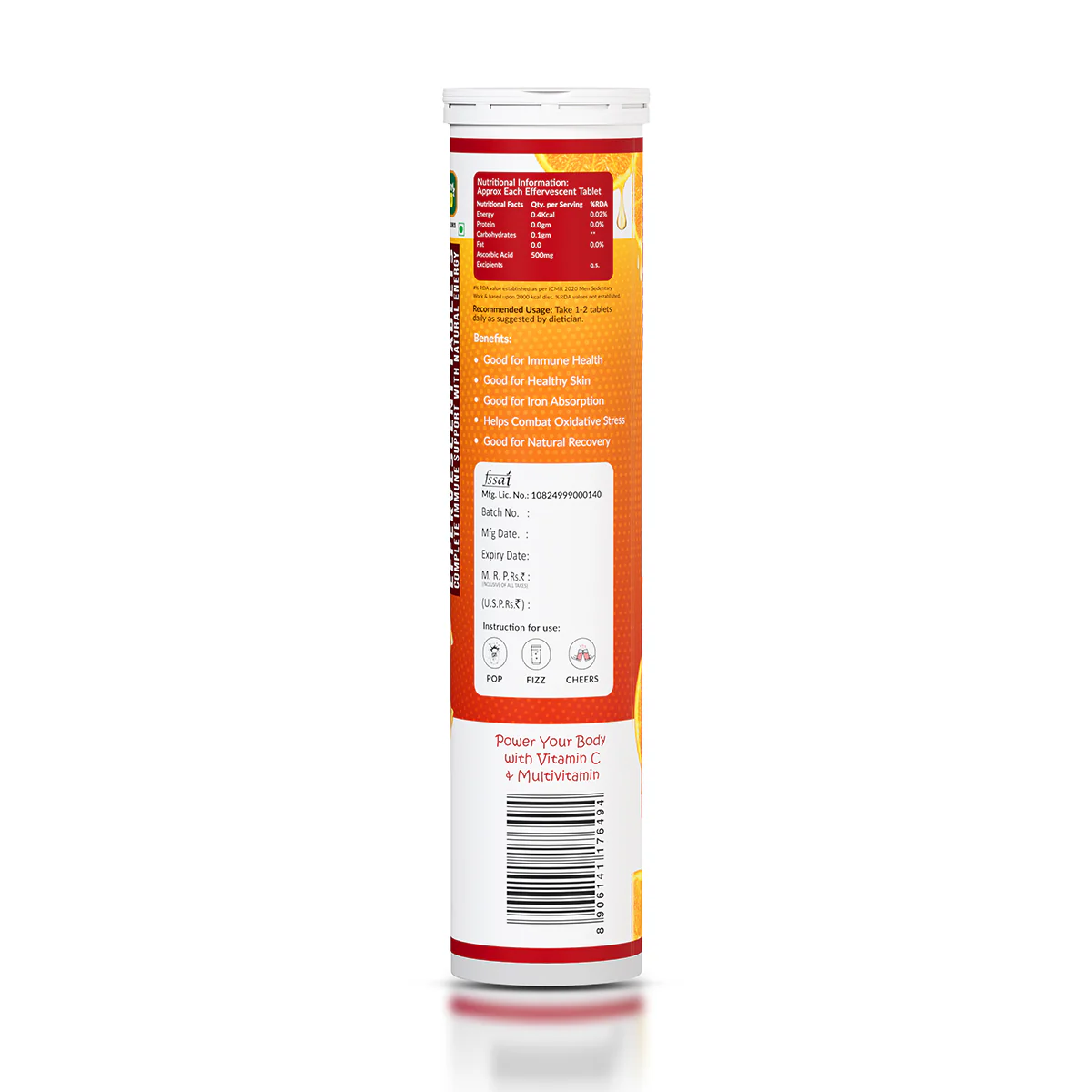 Vitamin C & Multivitamin Effervescent Tablets | Helps with Immunity, Skin Health & Daily Energy | Fizz Tablets for Easy Consumption - Image 3